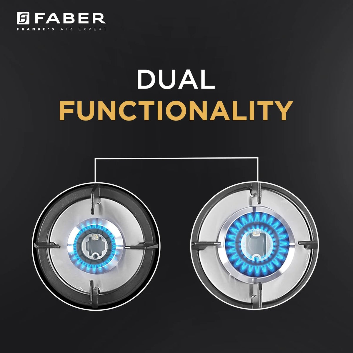 Faber Hob 3 Burner | Auto-Ignition | Spillage Proof | HOB SUPERIA HT903 BR AI |Metal Knobs | Pan Support |5 Yr Warranty 