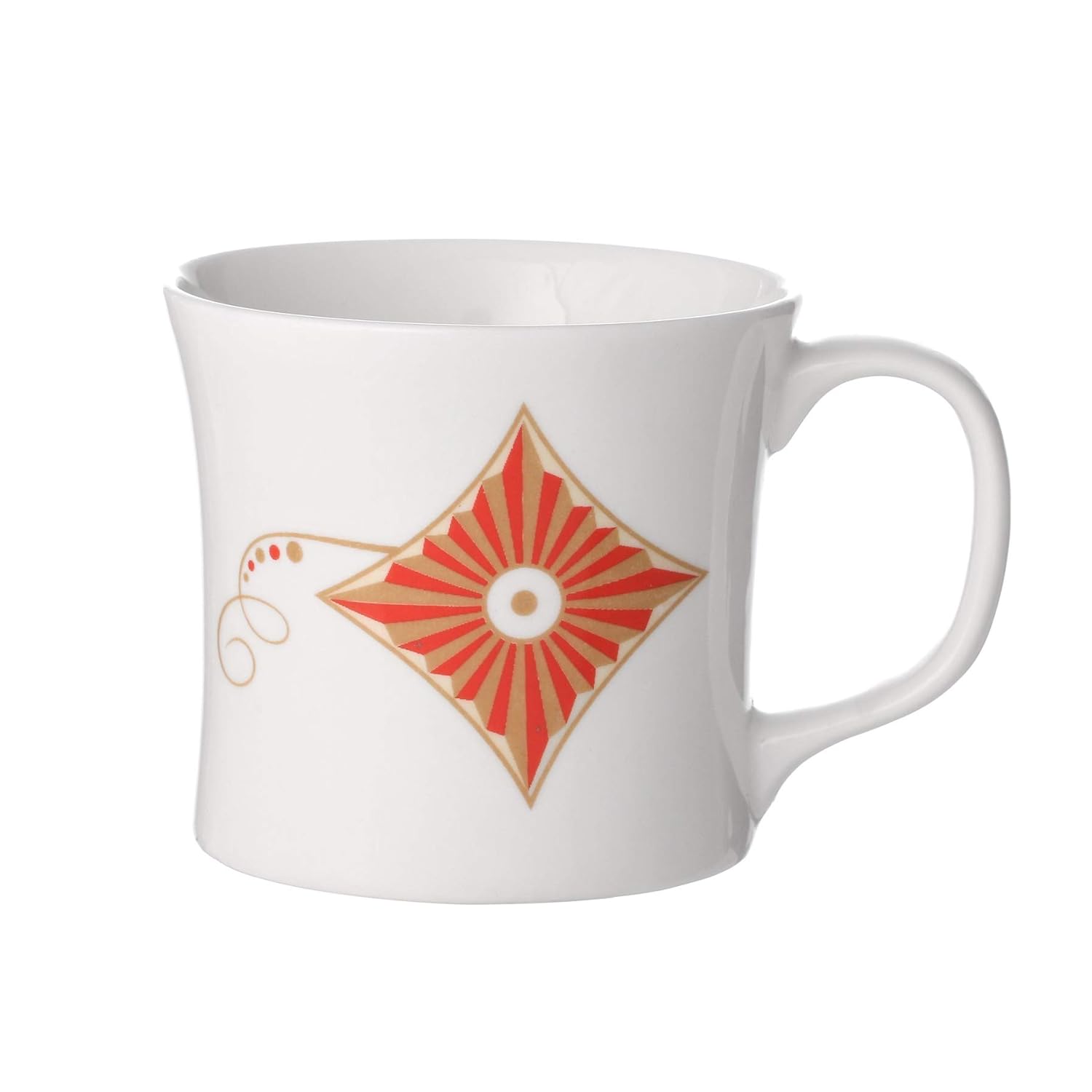 Clay Craft Multicolor Tea/Coffee Cup/Mugs (Set of 6), Ceramic Tea Cups, Tea Cup Set of 6, Mugs for Coffee, Cups Set of 6, Mug Set, Gift Set, Ideal for Gifting (Sunburst Kite Print Gold Line)