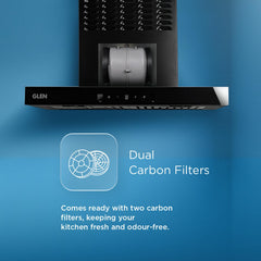 Glen Wall Mounted Ductless Kitchen Chimney 60cm (CH6052DFMSBFBL60)-6