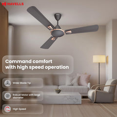 Havells Quickair 1200mm Ceiling Fan, High-Speed, Energy Efficient & Silent Operation with Modern Design, Ideal for Bedrooms-4