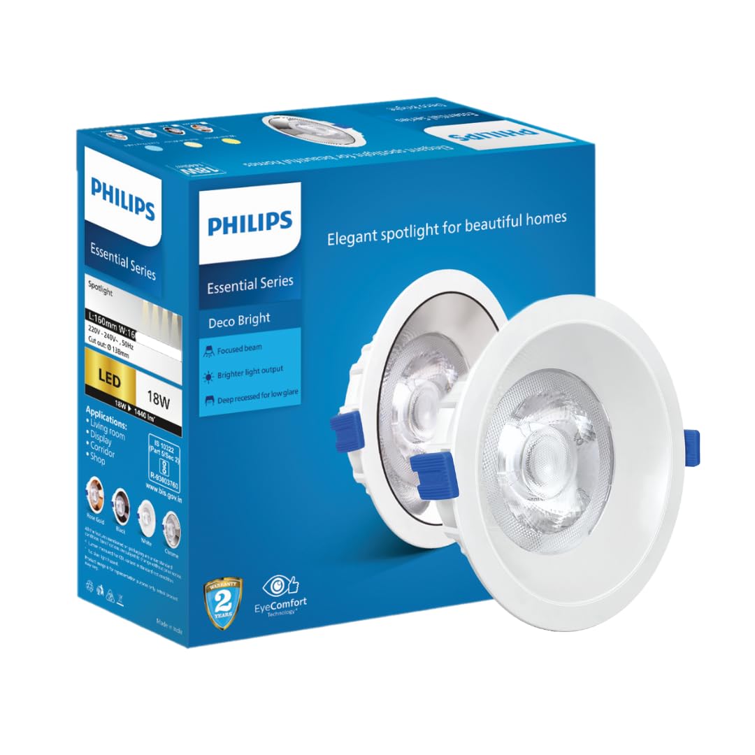 Philips 18 Watt White Reflector LED Ceiling COB Round Spot Light with Focused Beam