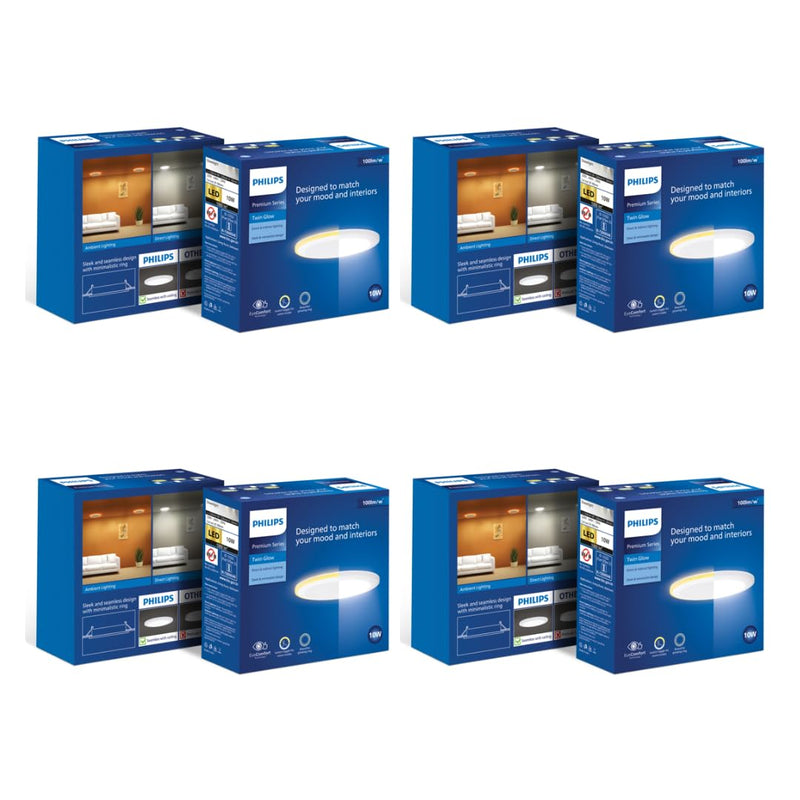 Philips 10-watt Round LED Up-Down Downlighter (Pack of 4) (Warm White + Natural White, B0D4VN1ZMY)