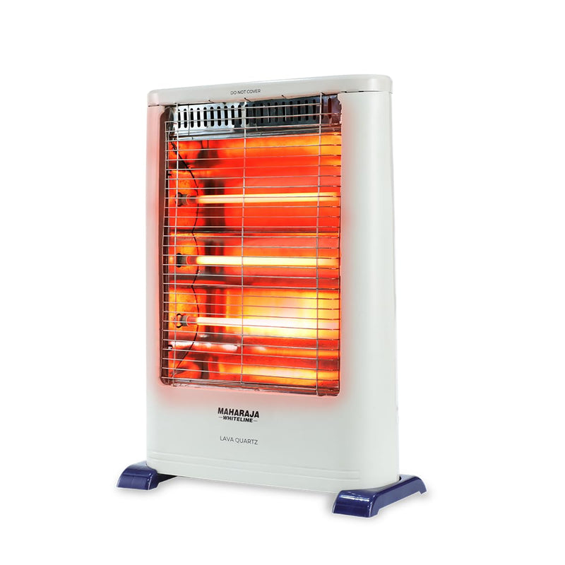 Maharaja Whiteline Lava Quartz Adjustable Room Heater, 3 Quartz Heating Elements, 1200 watt - 1 Year Warranty (White)