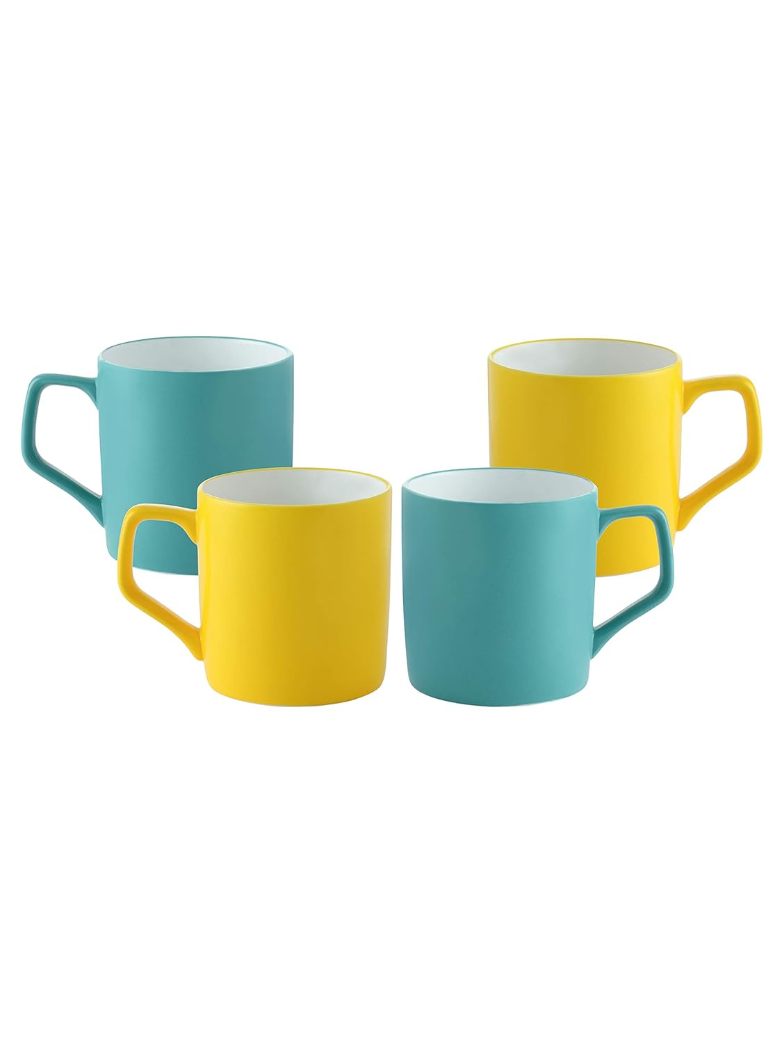 Clay Craft Ceramic Coffee Mugs - Set of 4, Multicolor, 230ml