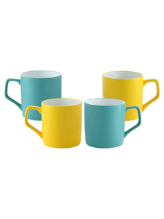 Clay Craft Ceramic Coffee Mugs - Set of 4, Multicolor, 230ml