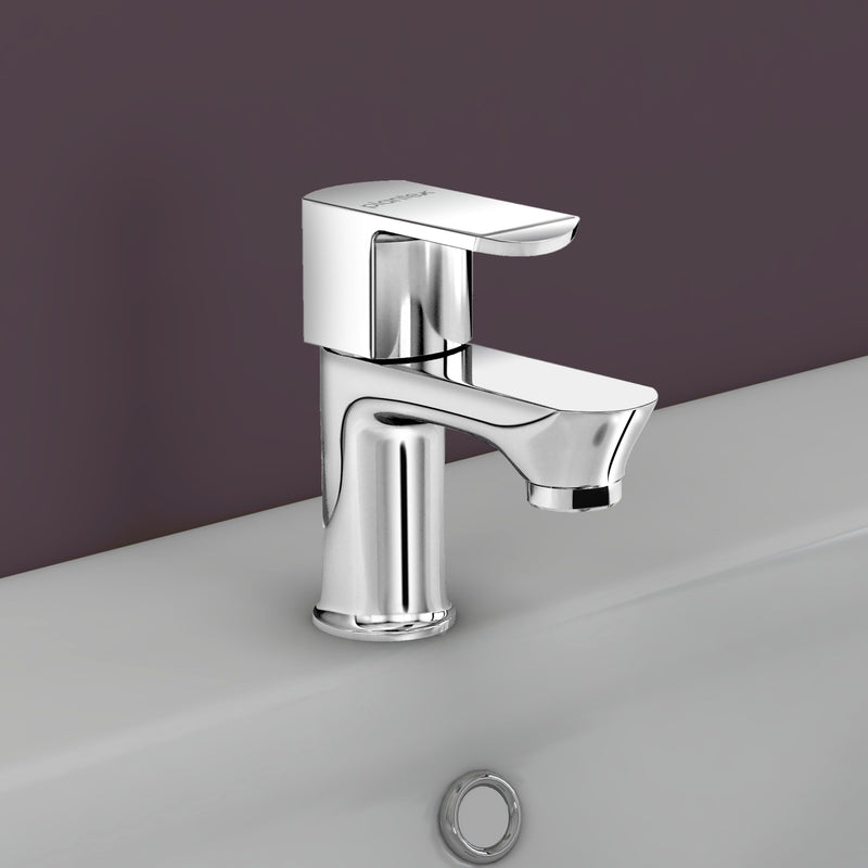 Plantex Pillar Tap for Bathroom with Water Saving Aerator and Brass Spindle/Single Lever Tap for Wash Basin with Teflon Tape/Tap for Table Top Deck Mount Pillar Tap - Pack of 1 (Chrome)-1