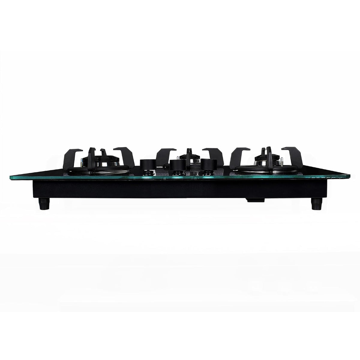 Faber Maxus HT803 CRS BR CI AI Glass, Mild Steel Hob/Hobtop 3 Brass Burner Auto Electric Ignition Glass Top Cooktop (Bla