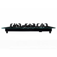 Faber Maxus HT803 CRS BR CI AI Glass, Mild Steel Hob/Hobtop 3 Brass Burner Auto Electric Ignition Glass Top Cooktop (Bla