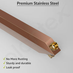 Plantex 9-Inch Shower Arm for Overhead Shower/Stainless Steel Shower Pipe/Wall Mount Bathroom Fitting with 1⁄2-Inch Thread - Pack of 1 (Rose Gold)-2