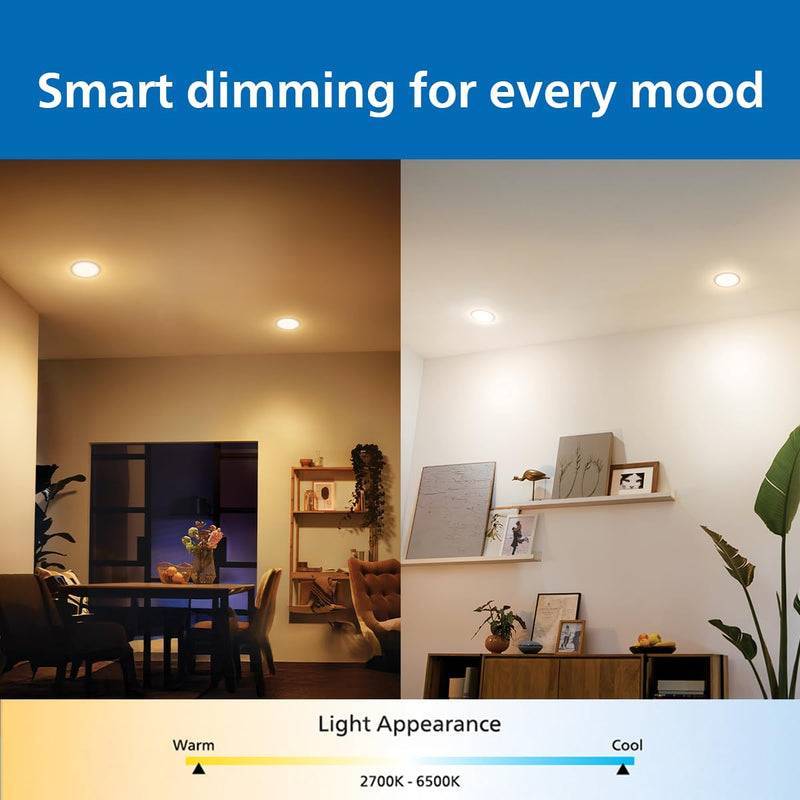 Philips Smart 10W Round WiFi LED Downlighter (Pack of 2)