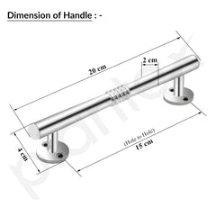 Plantex Door Handle/Pooja Room Handle/8 Inch Door Handles for Main Door/Pull Push Handle/3 Years Warranty - Pack of 1 (S-142, Chrome)-3