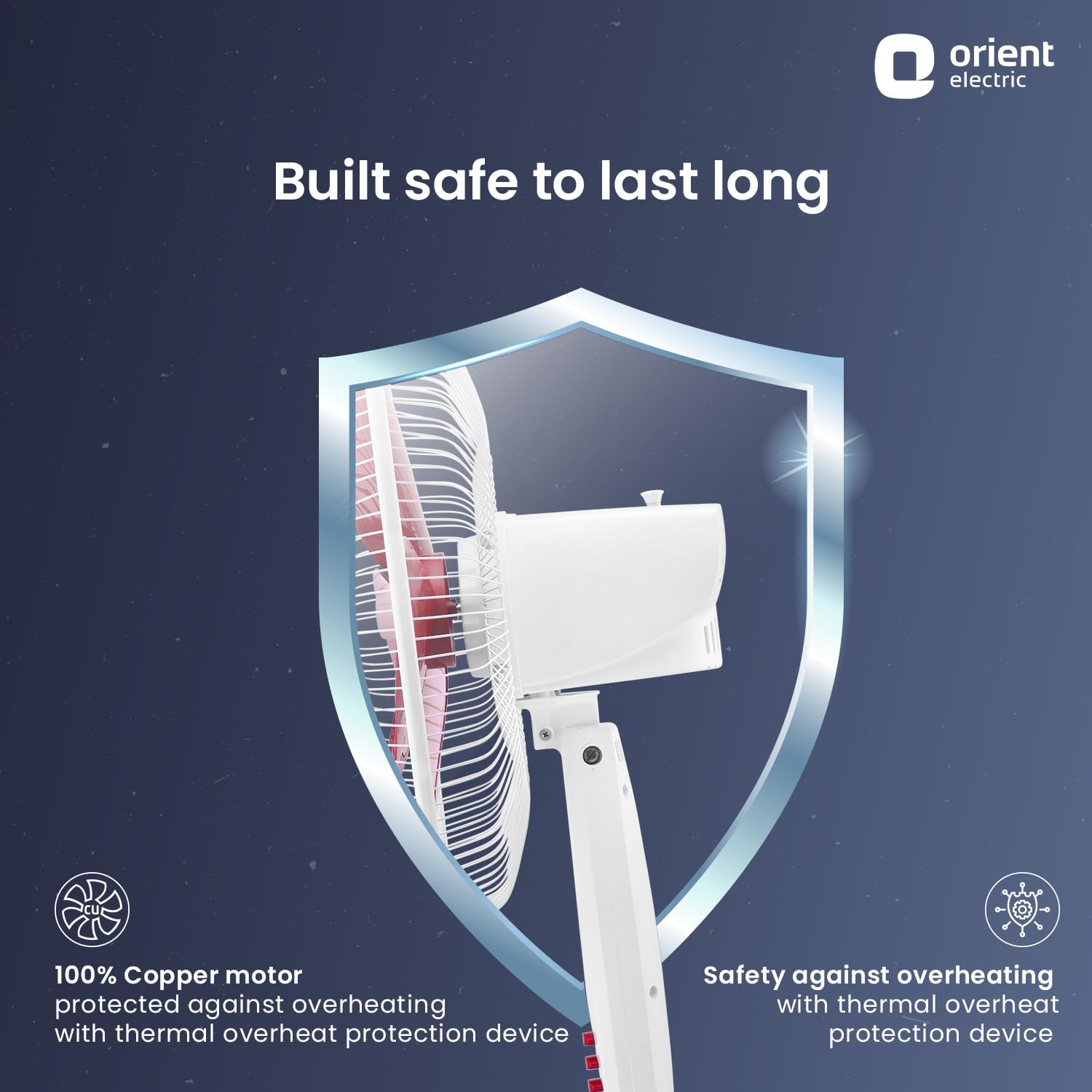 Orient Electric 400 mm Stand 82| Stand fan with tilt & oscillation| Telescopic adjustable height| Piano speed control| Red, pack of 1