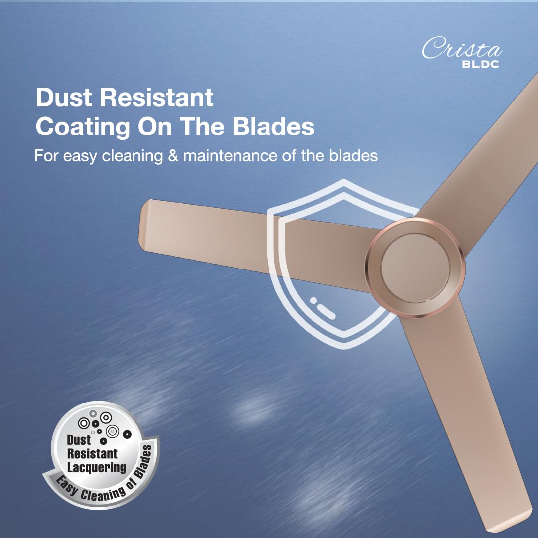 Havells 1200mm Crista Bldc Motor Ceiling Fan|Premium Finish With Rf Remote,100% Copper,Upto 60% Energy Saving|Low Noise: 55Db,2 Year Warranty,Dust Resistant|(Pack Of 1,Champagne Cola),4 stars