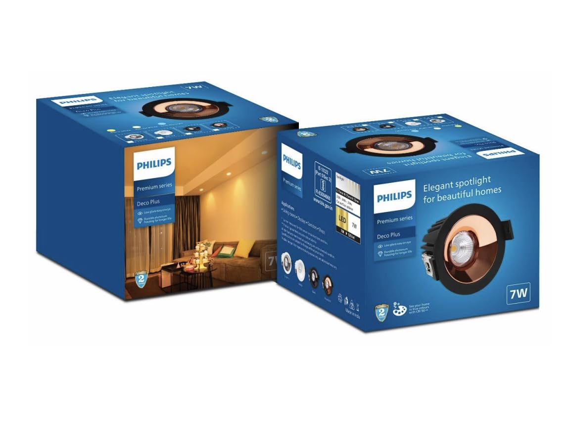 Philips 7W Deco Plus LED COB (WW) Rose Gold (Black, B0F5MW99B8)