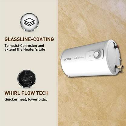 Usha Aqua Horizon 15 Litre Horizontal Storage Water Heater (White)