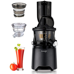 Kuvings EVO810 Black Professional Cold Press Juicer,Only Juicer with Patented Rubber & Silicon-Free Technology, 12 YR Warranty, All-in-1 Fruit & Vegetable Juicer,With Smoothie & Sorbet Attachment