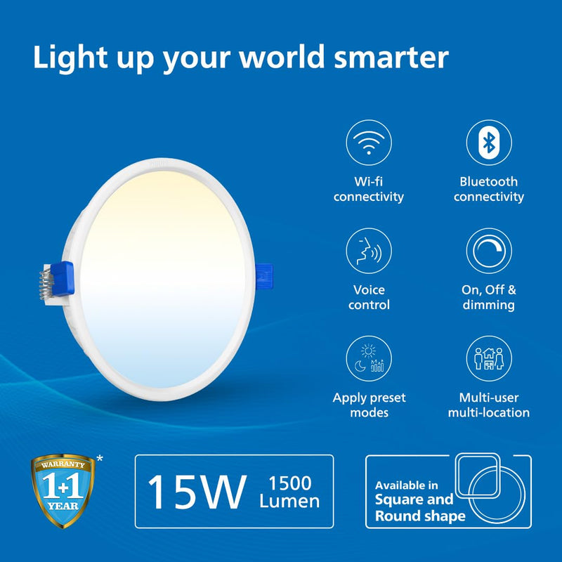 Philips 15W Round Wi-Fi Smart Led Ceiling Light for Home with Music Sync Function