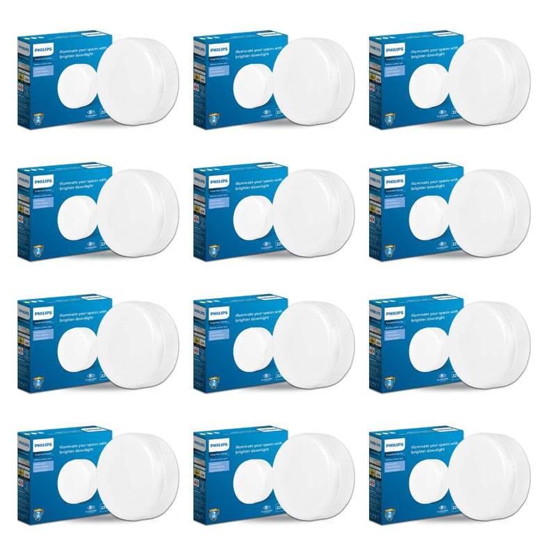 Philips Rimless Full Glow 22-watt Round Surface Downlighter (Pack of 12)
