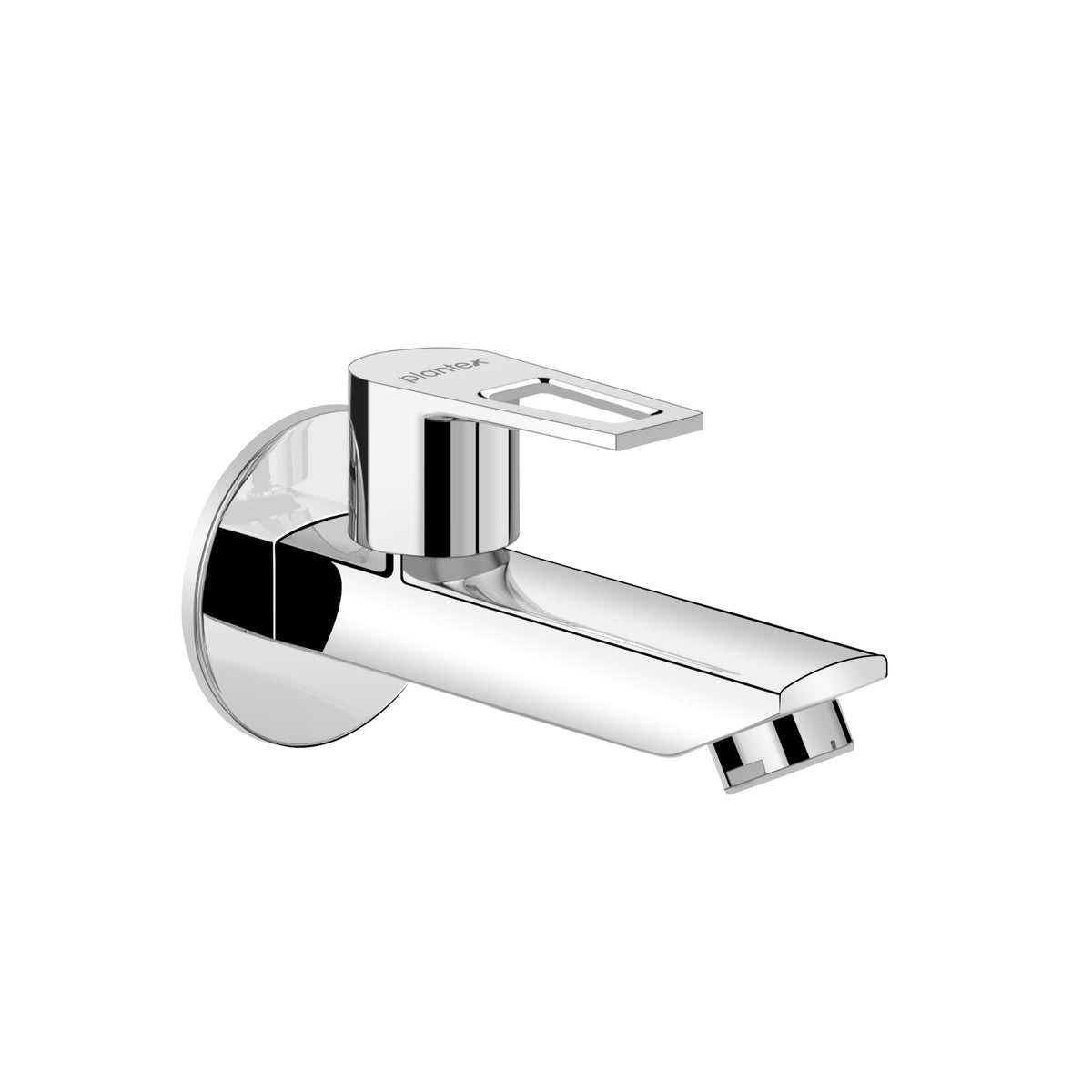 Plantex Pure Brass Bib Cock for Bathroom/Long Body Taps/Wall Mount Tap for Wash Basin with Teflon Tape & Wall Flange - Pack of 1 (Chrome, 3225)-1