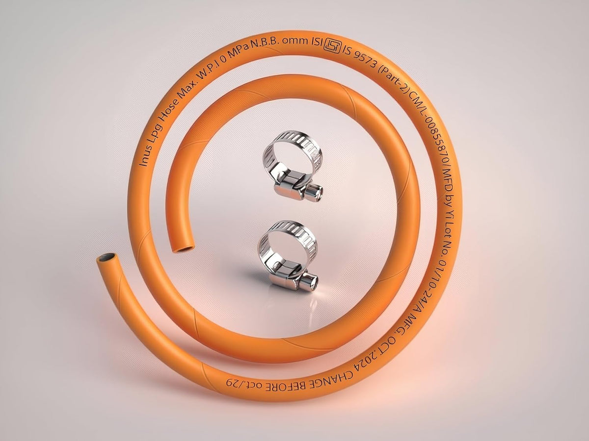 INUS Combo of Easy Grip Metal Regular Lighters and Hose Pipe and Unique Regulator with Indicator from Imported Korean Zinc, Adjustable Combo of 3