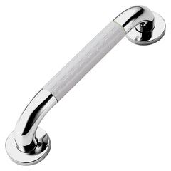 Plantex Non-Slip Toilet Support for Elderly People/304 Grade Stainless Steel Balance Support Grab Bar for Bathroom - Pack of 1 (Chrome & White)-1