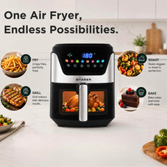 Faber 6L 1500W Digital Air Fryer | Fry, Bake, Roast, Toast, Defrost, Grill & Reheat | 85% Less Oil, 360° Air Cooking|8-P
