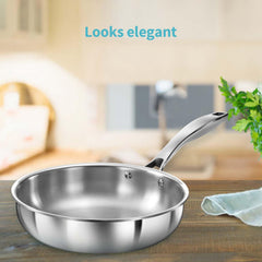 Hawkins Pro 22 cm Frying Pan, Triply Stainless Steel Fry Pan with Stainless Steel Handle, Silver (PSF22)