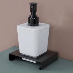 Plantex Shampoo Dispenser/Stainless Steel and ABS Soap Dispenser for Bathroom/Hand Wash Dispenser/Bathroom Accessories - Table Top (Black & ABS)-4