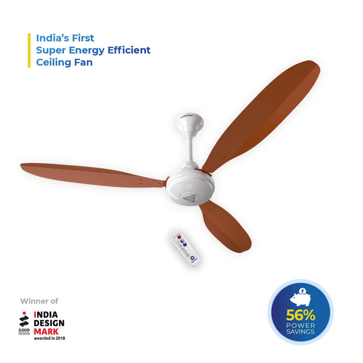 Superfan SuperX1 1200mm BLDC Ceiling fan for Home | India's 1'st BLDC fan| BEE 5 Star Rated Energy Efficient BLDC Fan| 5 Year Warranty (Orange)