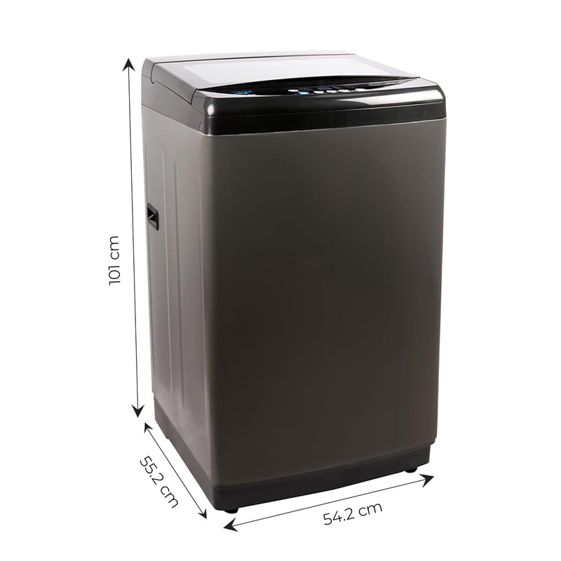 Midea 9 Kg 5 Star, Self Clean Drum Technology, Fully Automatic Top Load Washing Machine with Inbuilt Heater, 10 Wash Programs (MWMTL090FP1GHMB, Metal Body Mid Black)