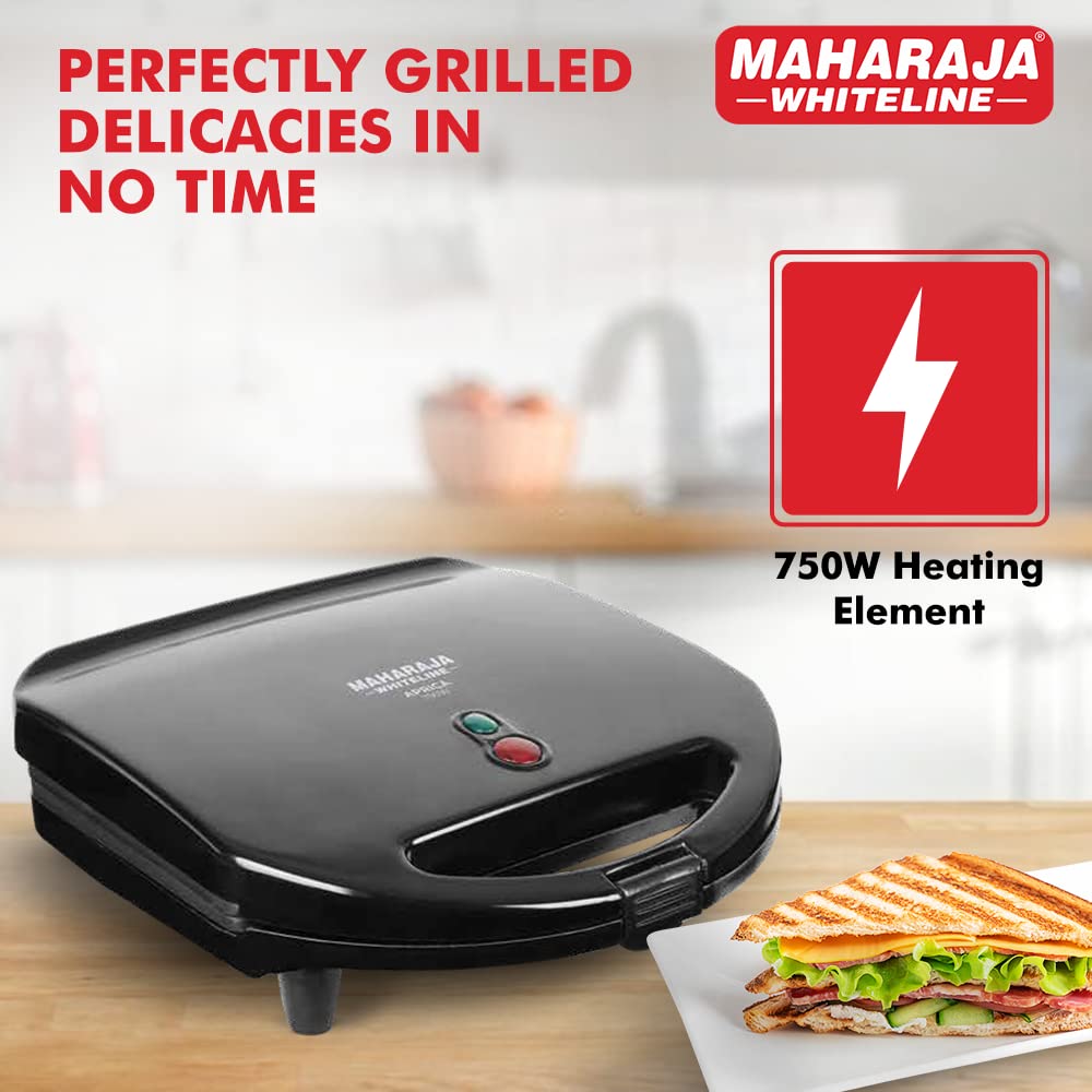 Maharaja Whiteline Aprica Grill Sandwich Maker - SM-205 (Black)