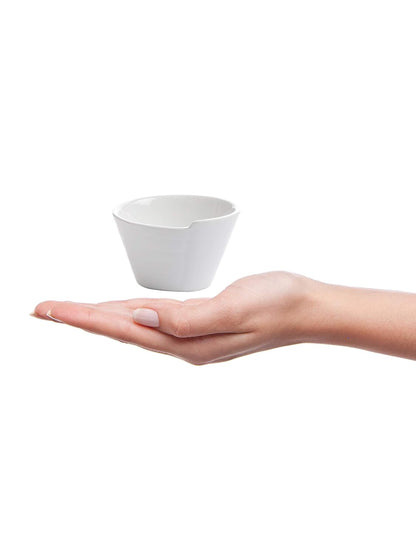Clay Craft Basics White Ceramic Serving Bowl Set, Stackable can be Served as Dipping Bowls, chatni Bowls,Sauce Bowls, Soy Sauce and Ketchup Bowls(Set of 4)