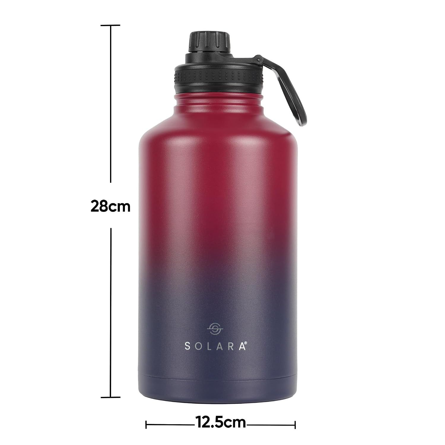 SOLARA Insulated Water Bottle 2000ml, Hot Water Bottle, Thermosteel Water Bottles for Travel, Home, Office, School, Gym, Adults, Water Bottle Hot and Cold, Sipper Bottle, Dark Intentions
