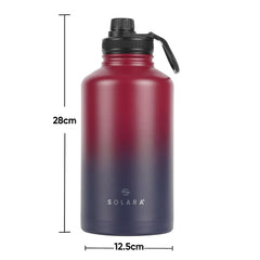 SOLARA Insulated Water Bottle 2000ml, Hot Water Bottle, Thermosteel Water Bottles for Travel, Home, Office, School, Gym, Adults, Water Bottle Hot and Cold, Sipper Bottle, Dark Intentions