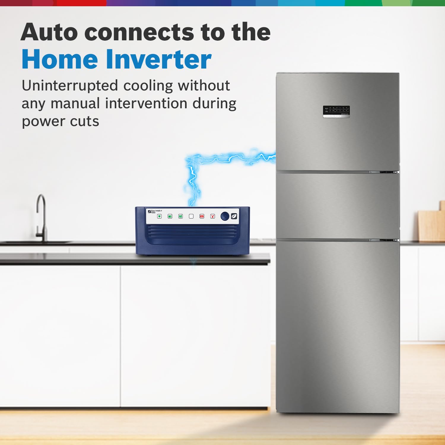 Bosch MaxFlex Convert 303L 3 Star Inverter Frost Free Triple Door Refrigerator (2023 model, CMC33S03NI, 8-in-1 Convertible, UV Protected Body Shield, VitaFresh Technology, Adaptive UI, Sparkly Steel)