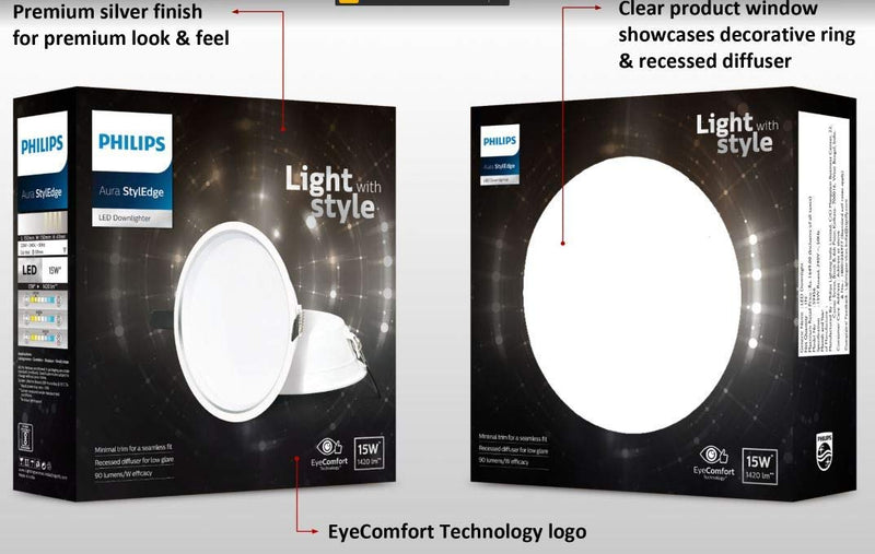 Philips Aura StylEdge 7-Watt LED Round Downlighter (White)