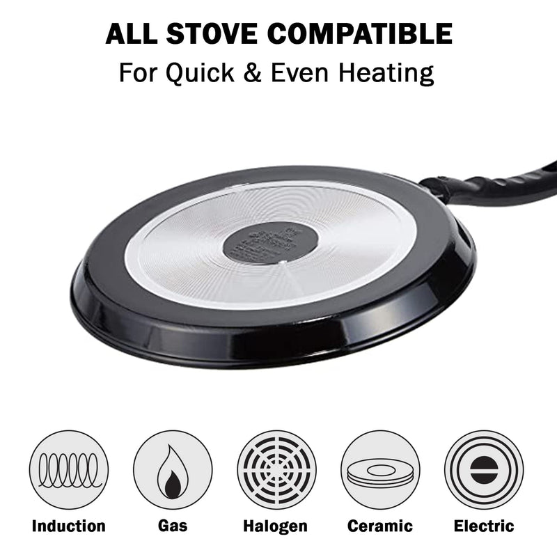 Pigeon by Stovekraft Aluminium Non-Stick Flat Tawa, Black