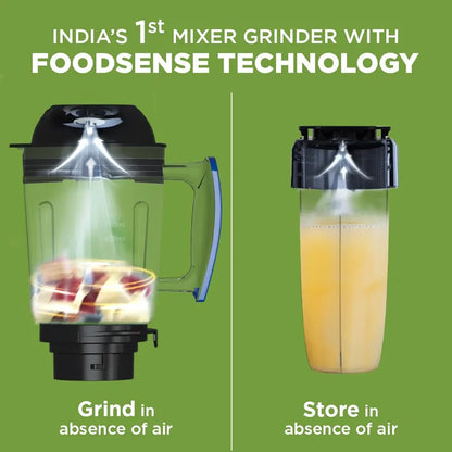 Preethi Eco Fresh Mixer grinder | 750 Watt Mixie | Made fresh, stays fresh | Food Sense Technology| Grinding+ Storage jar | MG-282 