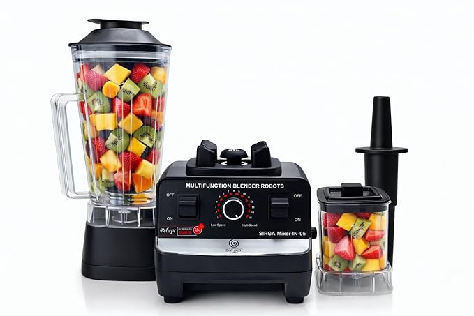 Sirga 2000W Commercial Heavy Duty Mixer Blender Grinder | 15 Speed Control | 2L + 0.5L BPA-Free Jars | Pure Copper Motor | Ice, Meat & Masala Grinding | Pulse Mode | 6 Stainless Steel Blades