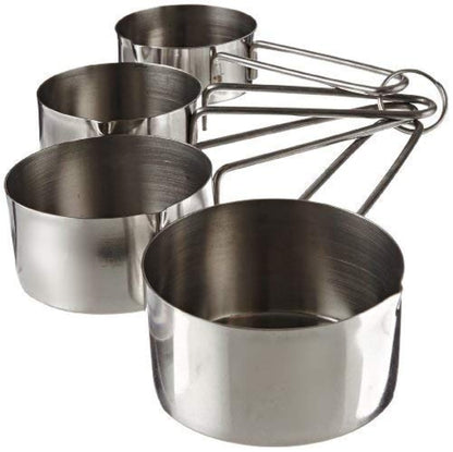 Dynore Set of 4 Measuring Cup with Wire Handle (Stainless Steel)