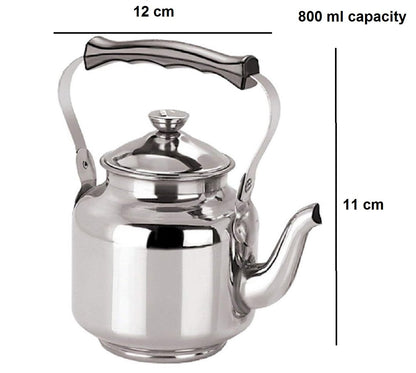 Dynore Stainless Steel Tea Pot/Tea Kettle Mirror Finish- 800 ml