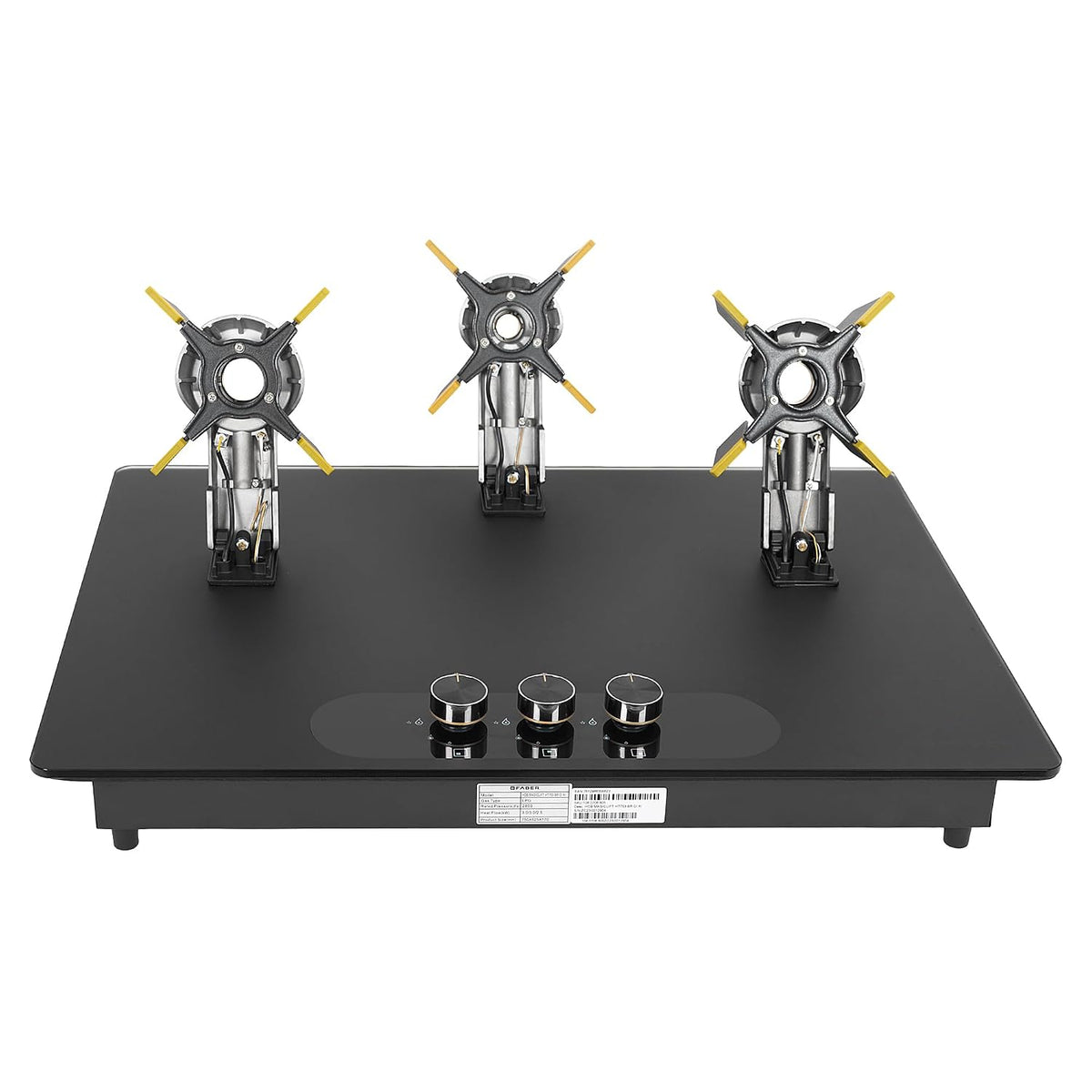 Faber Liftable Burners Hob - 75cm Black Glass| Auto Ignition| FFD| Cast Iron Pan Support| Premium Knobs| 1Yr Comprehensi
