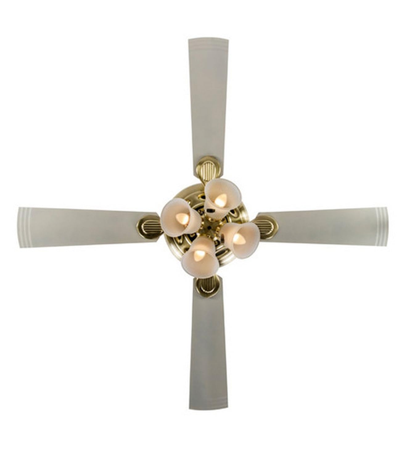 USHA Fontana Orchid 1280mm ISI Ceiling Fan with Decorative Lights|BEE Star Rated|100% Copper Motor|RF Remote, High Air Speed and Delivery|2 Year Warranty|(Gold Ivory) Pack of 1|Free Installation