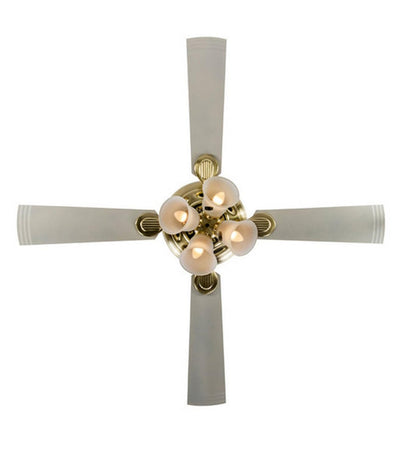 USHA Fontana Orchid 1280mm ISI Ceiling Fan with Decorative Lights|BEE Star Rated|100% Copper Motor|RF Remote, High Air Speed and Delivery|2 Year Warranty|(Gold Ivory) Pack of 1|Free Installation