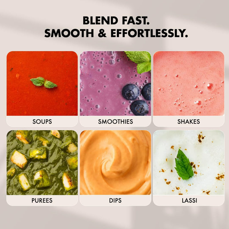 Sujata Blendstick 600W Hand Blender | 18000 RPM, Stainless Steel Shaft, Detachable Stick - Dual Speed / Black