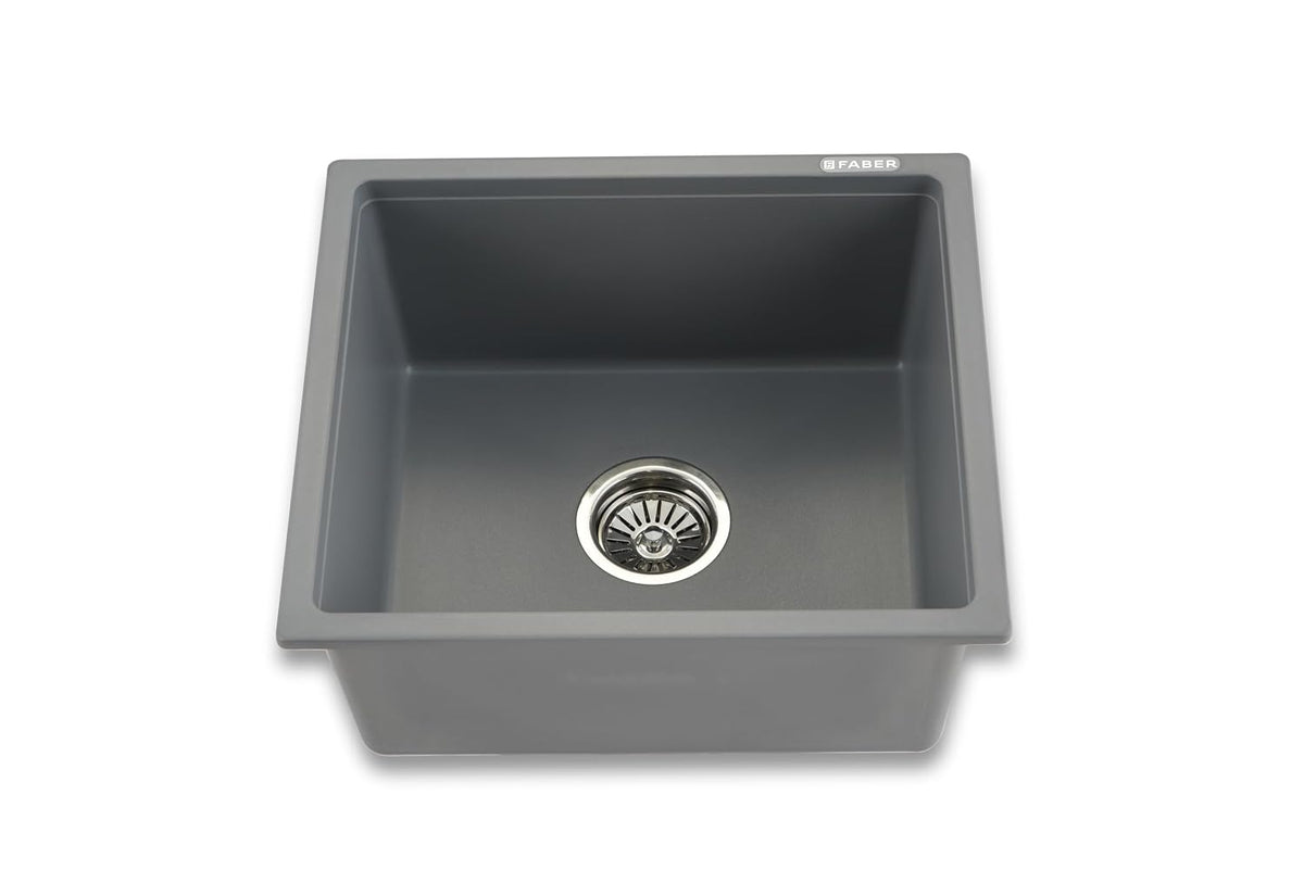 Faber Verona Ingranite18"X16"Single Bowl Sink|Includes Plumbing Waste Kit|25 Years Warranty|Silent,Scratch,Dent & Heat R