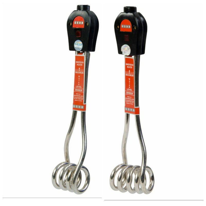 USHA Metal IH2410 & IH2415 Immersion Rod Water Heater Silver (Combo Of 1+1)Color May Vary