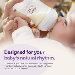 Philips Avent Natural Response Baby Feeding Bottle - 260Ml Baby Milk Bottle Pack of 2, Bpa Free for Babies 3-6 Months, SCY903/02