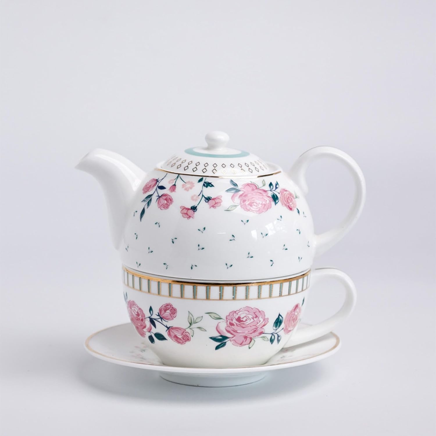 Magique by The Wishing Chair x ClayCraft : Portrait of a Rose - Tea for One Giftbox | Ceramic Tea Cup and Saucer| Dishwasher Safe | Festive Gifting | GiftBox Packaging