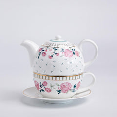 Magique by The Wishing Chair x ClayCraft : Portrait of a Rose - Tea for One Giftbox | Ceramic Tea Cup and Saucer| Dishwasher Safe | Festive Gifting | GiftBox Packaging